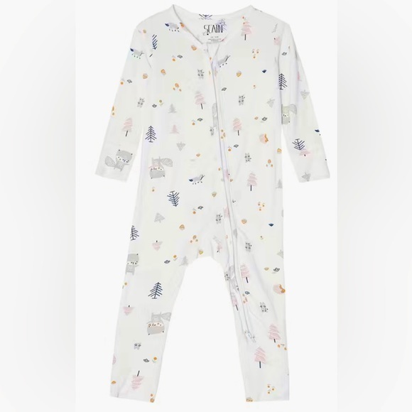 Other - STAINF | 🐿️ Bamboo Convertible Zip Forest Friends Romper